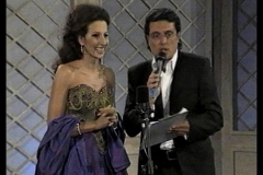 Lucia Aliberti with the journalist and TV entertainer Salvo La Rosa⚘Awards Ceremony⚘"Giara D'Argento"⚘Sicily⚘Photo taken from the TV⚘Live TV Recording⚘Escada Fashion⚘Photo:http://www.luciaaliberti.it #luciaaliberti #salvolarosa #giaradargento #awardsceremony #sicily #livetvrecording #escadafashion