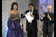 Photo taken from the TV-Lucia Aliberti with the journalist and TV entertainer Salvo La Rosa and the Priest and writer Prof. Santino Spartà-Awards Ceremony-Giara D'Argento-Sicily-Escada Fashion:http://www.luciaaliberti.it #luciaaliberti #salvolarosa #santinosparta #giaradargento #awardsceremony #sicily #escadafashion