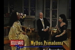 Photo taken from the TV Show-Lucia Aliberti with the American soprano Jessye Norman and the German entertainer and TV producer Alfred Biolek-TV Show-Mythos Primadonna drei Opernstars-Bio Boulevard-Koln-La Perla Fashion:http://www.luciaaliberti.it #luciaaliberti #alfredbiolek #jessyenorman #marthamödl #bioboulevard #mythosprimadonna #dreiopernstars #koln #tvshow #laperlafashion