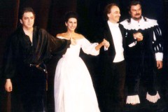 Kranichphoto-Lucia Aliberti with the tenor Francisco Araiza-the conductor Marcello Viotti-the baritone Wolfgang Brendel-Deutsche Oper Berlin-Lucia di Lammermoor-On Stage:http://www.luciaaliberti.it #luciaaliberti #franciscoaraiza #marcelloviotti #wolfgangbrendel #deutscheoperberlin #berlin #luciadilammermoor #opera #onstage #tvnews