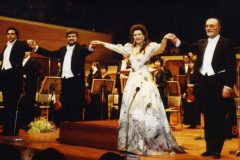 Photo Delta Music GmbH-Lucia Aliberti with with the conductor Roberto Paternostro-the tenor Peter Dvorsky and the baritone Renato Bruson-Suntory Hall-Tokyo-La Traviata-Live CD and TV Recording-On Stage-Hanae Mori Fashion:http://www.luciaaliberti.it #luciaaliberti #robertopaternostro #peterdvorsky #renatobruson #suntoryhall #tokyo #latraviata #opera #japantour #onstage #concert #livecdrecording #hanaemorifashion