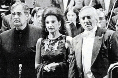 Photo taken from the TV-Lucia Aliberti with the Spanish tenors Placido Domingo and Giacomo Aragall-Teatro Real-Madrid-Homenaje a alfredo Kraus-Gala Concert-La Perla Fashion:http://www.luciaaliberti.it #luciaaliberti #giacomoaragall #placidodomingo #teatroreal  #homenajeaalfredokraus #madrid #galaconcert #onstage #laperlafashion