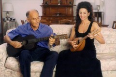 Photo Herlinde Koelbl-Lucia Aliberti with her Father Salvatore-Plays the mandolin-Villa Bellini-Savoca-Sicily :http://www.luciaaliberti.it #luciaaliberti #fathersalvatore #mandolin #villabellini #savoca #sicily #relaxing