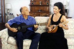 Photo Herlinde Koelbl-Lucia Aliberti with her Father Salvatore-Plays the mandolin-Villa Bellini-Savoca-Sicily :http://www.luciaaliberti.it #luciaaliberti #fathersalvatore #mandolin #villabellini #savoca #sicily #relaxing