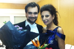 Photo Marco Mannozzi-Lucia Aliberti with the Russian tenor Pavel Kolgatin-Gendarmenmarkt-Classic Open Air-Berlin-Concert-Dressing Room-Makeup Session-Escada Fashion:http://www.luciaaliberti.it #luciaaliberti #pavelkolgatin #classicopenair #gendarmenmarkt #berlin #concert #tvportrait #dressingroom #makeupsession #escadafashion