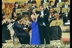 Photo taken from the live TV-Lucia Aliberti with the Spanish tenor Placido Domingo-Special Gala Concert-Fukuoka-Japan Tour-On Stage-Live TV Recording:http://www.luciaaliberti.it #luciaaliberti #placidodomingo #fukuoka #japantour #concert #onstage #livetvrecording