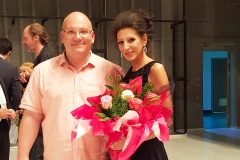 Aliphoto-Lucia Aliberti with the German pianist Prof.Hans-Jorg Neuner-Concert-Congress Centre-Ashgabat-Back Stage-Krizia Fashion:http://www.luciaaliberti.it #luciaaliberti #hansjorgneuner #congresscentreashgabat #ashgabat #backstage #tvportrait #kriziafashion