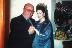 Aliphoto--Lucia Aliberti with the film director Mauro Bolognini-Opera-Norma-Teatro Bellini-Catania-Dressing Room-Makeup Session--TV Portrait:http://www.luciaaliberti.it #luciaaliberti #maurobolognini #teatrobellini #catania #norma #opera #video #tvnews #dressingroom #makeupsession #tvportrait