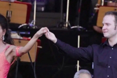 Imagoimages-Lucia Aliberti with the Estonian conductor Hendrik Vestmann-Concert-Gendarmenmarkt-Classic Open Air-Berlin-On Stage-Photo taken from the Newspaper-TV Portrait-Video:http://www.luciaaliberti.it #luciaaliberti #hendrikvestmann #gendarmenmarkt #concert #berlin #classicopenair #onstage #tvnews #tvportrait #video #escadafashion