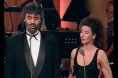Lucia Aliberti with Andrea Bocelli-TV Show-Carreras Gala-Leipzig-Live TV Recording-La Traviata-Duet-On Stage-Photo taken from the TV Show-TV Portrait:http://www.luciaaliberti.it #luciaaliberti #andreabocelli #carrerasgala #leipzig #tvshow #latraviata #duet #onstage #livetvrecording #tvportrait #laperlafashion
