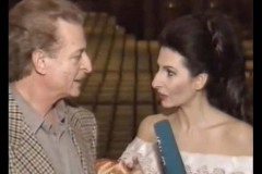 Lucia Aliberti with the legendary Spanish tenor Alfredo Kraus-Interview-Deutsche Oper Berlin-Berlin-On Stage-Opera-Lucia di Lammermoor-Photo taken from the TV Recording:http://www.luciaaliberti.it #luciaaliberti #alfredokraus #marcelloviotti #deutscheoperberlin #berlin #interview #onstage #opera #luciadilammermoor #tvrecording