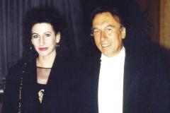 Photo Marco Mannozzi-Lucia Aliberti with the conductor Claudio Abbado-Philharmonie Berlin-Concert-Berlin-Dressing Room:http://www.luciaaliberti.it #luciaaliberti #claudioabbado #philharmonieberlin #berlin #concert #tvportrait #video #dressingroom