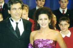 Photo Marco Mannozzi-Lucia Aliberti with the conductor Pierre Dominique Ponnelle-TV Show-Achtung Klassik-ZDF Production-Escada Fashion:http://www.luciaaliberti.it #luciaaliberti #pierredominiqueponnelle #achtungklassik #zdf #tvshow #munich #tvrecording #escadafashion