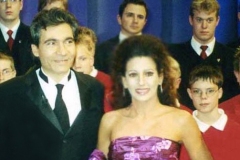 Photo Marco Mannozzi-Lucia Aliberti with the conductor Pierre Dominique Ponnelle-TV Show-Achtung Klassik-ZDF Production-Escada Fashion:http://www.luciaaliberti.it #luciaaliberti #pierredominiqueponnelle #achtungklassik #zdf #tvshow #munich #tvrecording #escadafashion