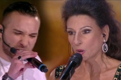 Photo taken from the TV-Lucia Aliberti with the singer and songwriter Mattia Briga-Amici 14-TV Show-Canale 5-Song by Ennio Morricone-Your love:http://www.luciaaliberti.it #luciaaliberti #mattiabriga #amici14 #canale5 #enniomorricone #yourlove #mediaset #tvshow #escadafashion