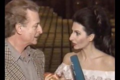 Photo taken from the TV-Lucia Aliberti with the legendary Spanish tenor Alfredo Kraus-Interview-Deutsche Oper Berlin-Berlin-On Stage-Opera-Lucia di Lammermoor-Photo taken from the TV Recording:http://www.luciaaliberti.it #luciaaliberti #alfredokraus #marcelloviotti #deutscheoperberlin #berlin #interview #onstage #opera #luciadilammermoor #tvrecording