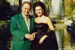 Aliphoto-Lucia Aliberti with the German bass and Television Presenter Gunther Wewel-ARD TV Show-Kein Schoner Land-Villa D'Este-Tivoli-Rome-TV Recording-Escada Fashion:http://www.luciaaliberti.it #luciaaliberti #guntherwewel #keinschonerland #ard #tvshow #villadeste #tivoli #rome #escadafashion