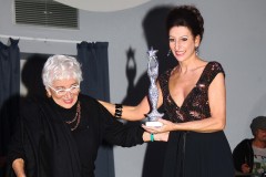 Photo Press Office Capri Hollywood Int.Film Festival-Lucia Aliberti receives the "Capri Award" from the Italian screenwriter and film director Lina Wertmuller- Capri Hollywood International Film Festival-Awards Ceremony-Capri-Escada Fashion:http://www.luciaaliberti.it #luciaaliberti #linawertmuller #caprihollywoodinternationalfilmfestival #awardsceremony #capri #tvportrait #escadafashion+