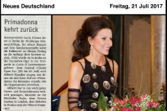 Lucia Aliberti⚘Neues Deutschland⚘"Primadonna kehrt zurück"⚘"Lucia Aliberti feiert in Berlin ihr 40jahriges Buhnenjubilaum⚘Portrait⚘:http://www.luciaaliberti.it #luciaaliberti #neues Deutschland #orimadonnakehrt #portrait